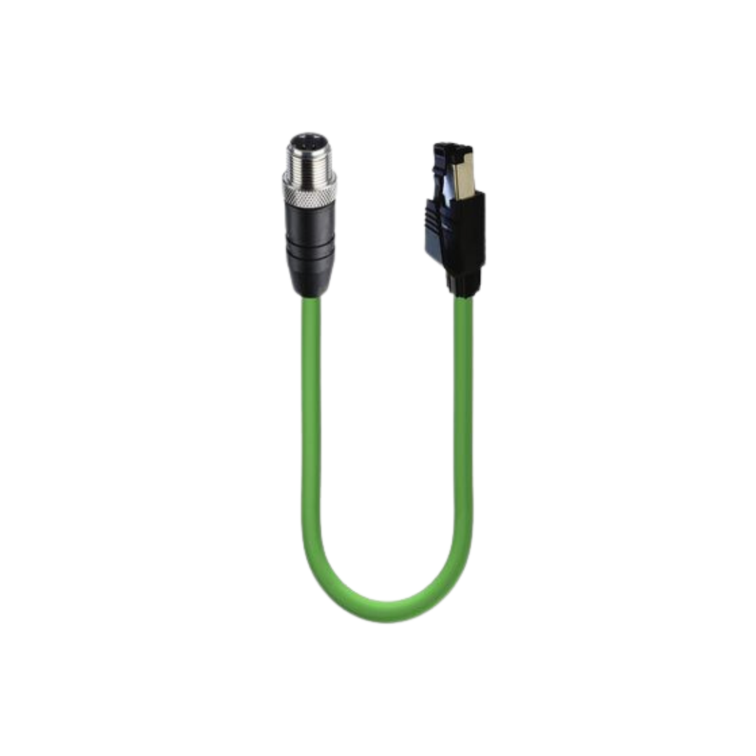 M12 - D-Coded Fast ethernet CAT5E Double-ended cordset Male- RJ45 (1)